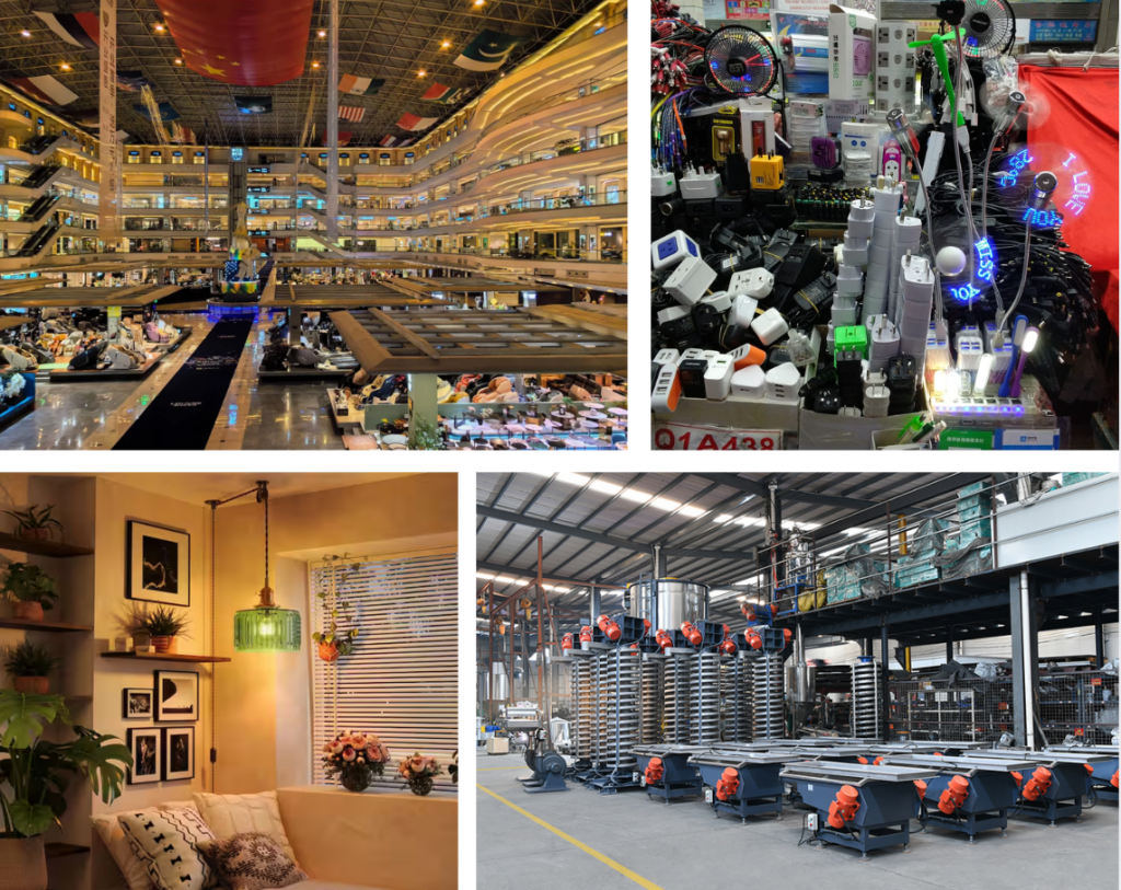 low-cost domestic trucking routes from key industrial hubs, including Foshan (furniture & lighting), Dongguan (machinery & plastics), Zhongshan (lighting & hardware), and Shenzhen (electronics).